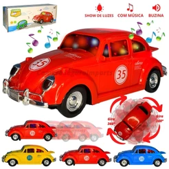 Carrinho Fusca C/ Som E Luz Led 3d Bate E Volta E Gira 360º