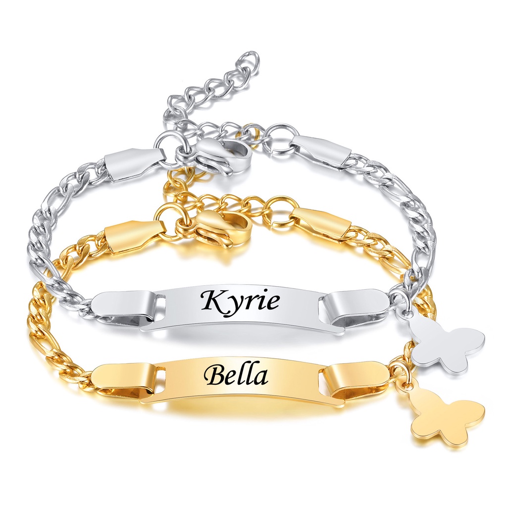 Pulseira Vnox Gold Butterfly Id Bebê em Oferta na Shopee