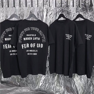 FEAR OF GOD Natal limitado tendência de rua hip-hop casal solto meia manga FOG T-shirt de manga curta maré