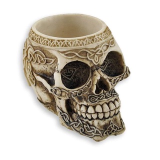 Cranio Caveira Celta Porta Lápis 8cm em Oferta na Shopee