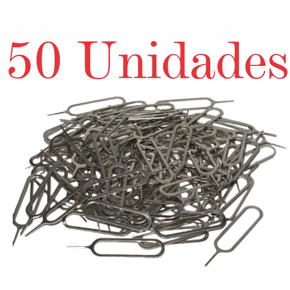 Kit 50 - Chave Clip Removedor Chip Sim - Chave Chavinha Agulha - Abrir Bandeja Celular