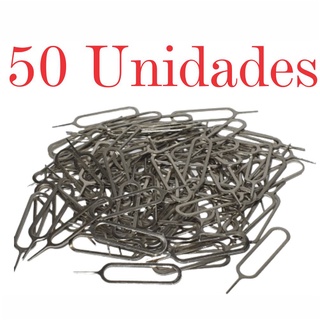 Kit 50 - Chave Clip Removedor Chip Sim - Chave Chavinha Agulha - Abrir Bandeja Celular