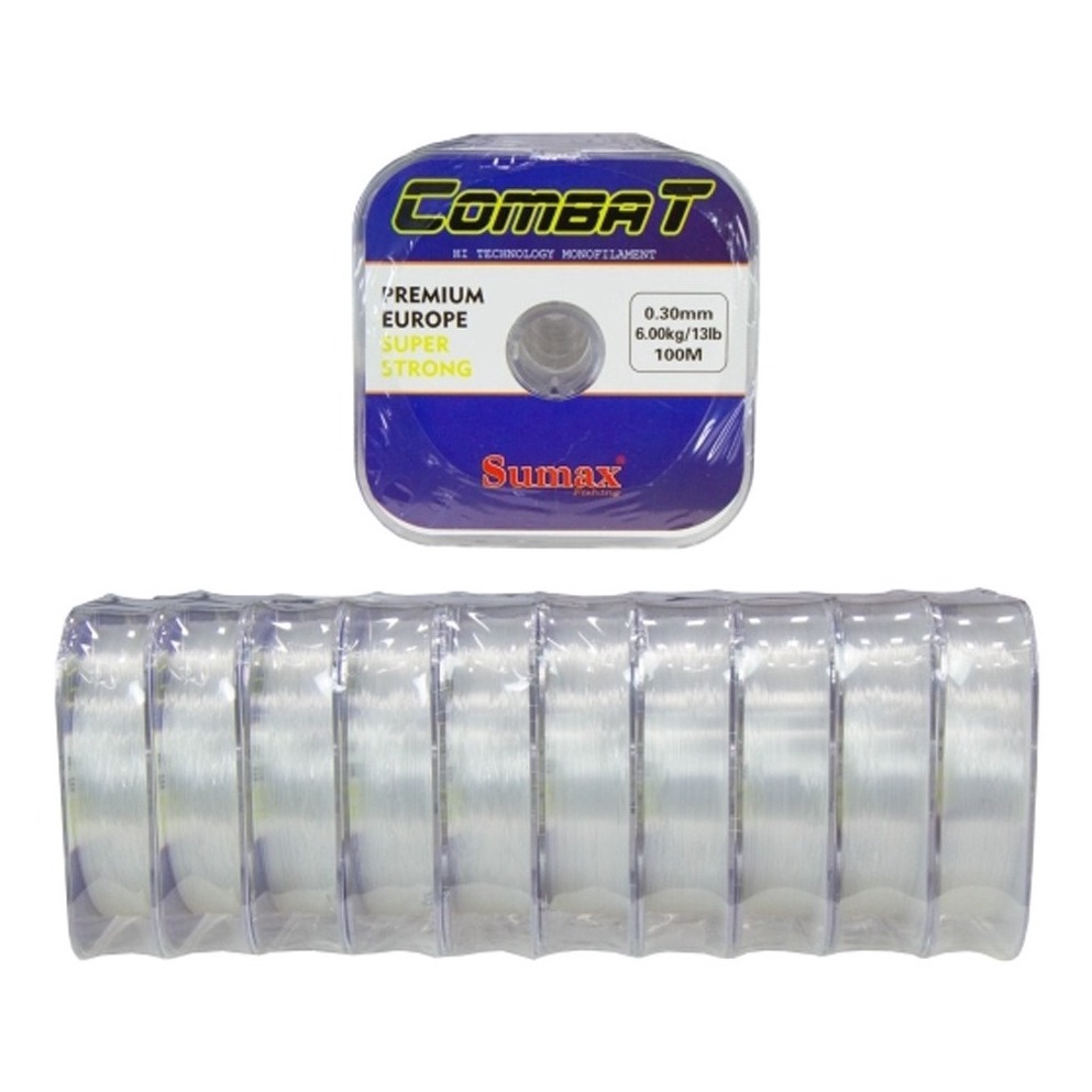 Linha Pesca Nylon Sumax Monofilamento Combat Branca 0,50mm 24lb 100m