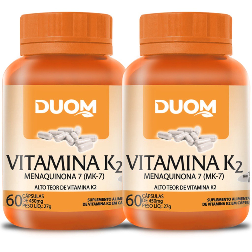 KIT 2 VITAMINA K2 CONCENTRADA MENAQUINONA MK-7 TOTAL 120 CAPSULAS - MALTTA NUTRITION