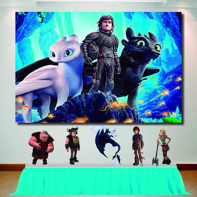Kit Como Treinar Seu Dragão 3 - Painel de Festa Infantil e Display ...