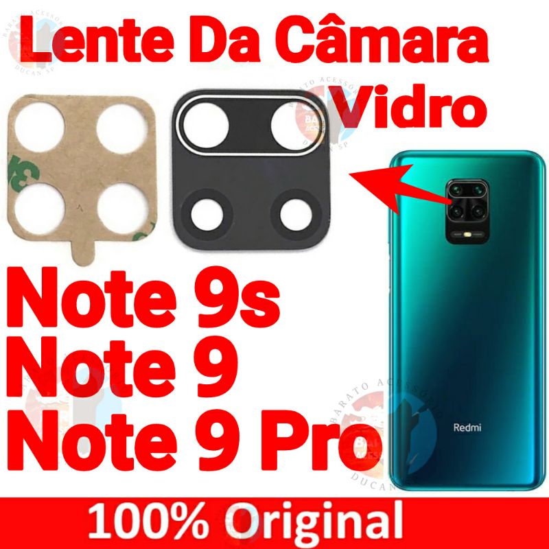 Lente Vidro Câmera Traseira Redmi Note 9 / Note 9s / Note 9 Pro vidrinho câmera em Oferta na Shopee