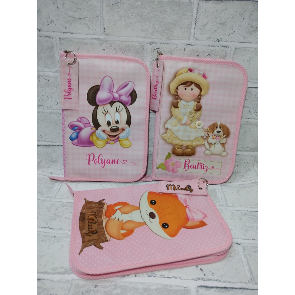 Detalhes do Porta documento e vacina do bebe personalizada com o nome