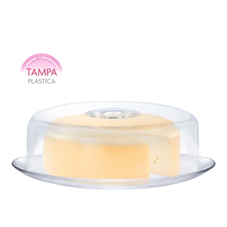 Queijeira de Vidro com Tampa Plástica Gourmet