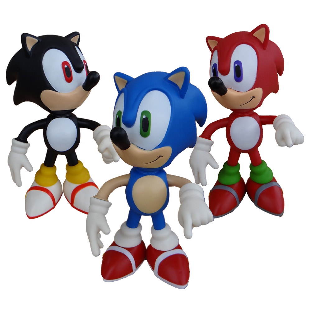 Sonic Azul Sonic Vermelho Sonic Preto - 3 Bonecos Grandes | Shopee Brasil