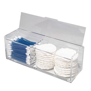 Porta Cotonete e Algodão Organizador Acrílico  com Tampa em Oferta na Shopee