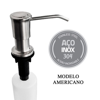 Dosador e Dispenser de Detergente Líquido Inox 304 Escovado Modelo Americano de Pia Embutir 500ml Westing - By Bsmix em Oferta na Shopee
