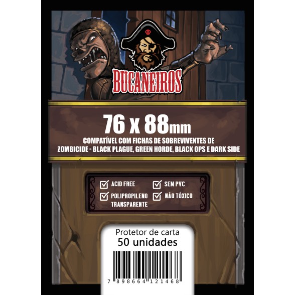 Sleeves Customizado - Fichas de Sobrevivente Zombicide Black Plague / Green Horde / Black Ops / Dark Side / Invader (76x88)