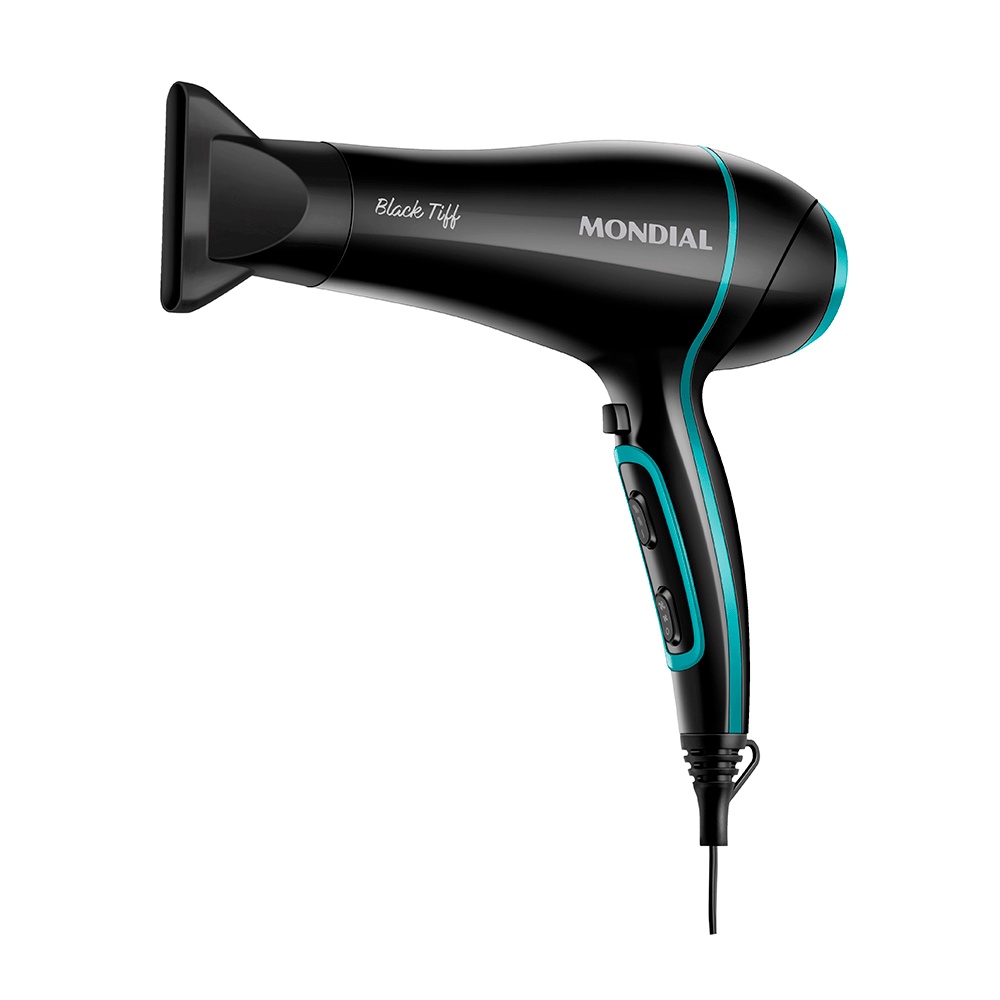 Secador de Cabelo Mondial Black Tiff SCN-16 2000W Preto/Azul com Tourmaline Íon