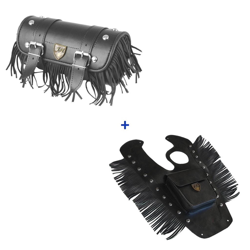 Kit Protetor De Tanque Horizon 150 + Alforge Frontal Com Franjas
