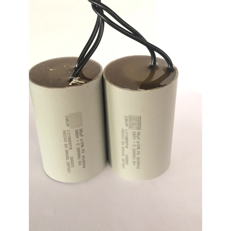 2 Capacitor partida 35uf 127/220v 2 fios portão eletrônico e  Tanquinho