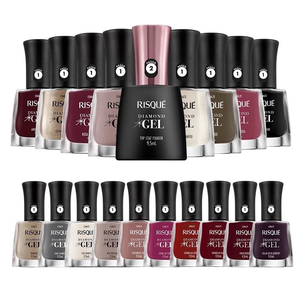 Esmalte Risque Diamond Gel / Top Coat Fixador - UNIDADE | Shopee Brasil