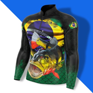 Camisa Camiseta de Pesca Proteção Solar Uv50 ++ DryFit Tecido Térmico em Oferta na Shopee
