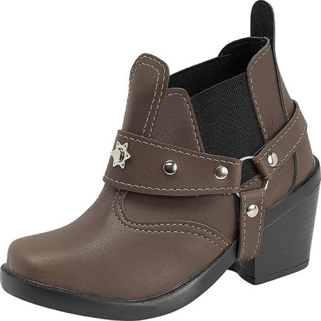 Bota Country Infantil Menino Detalhe Espora Marrom