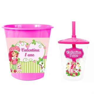 15 Baldes De Pipoca + 15 Copos Twister Kit Personalizado Tema Moranguinho em Oferta na Shopee