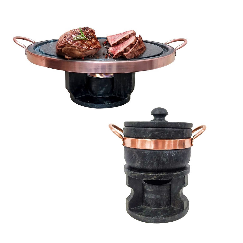 Kit Fondue 32cm + Fondue 500ml Pedra Sabão
