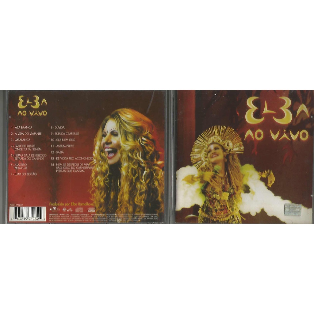 LOTE 3 CDs ELBA RAMALHO Elba Ao Vivo e O Essencial de BMG 2002 e 1999, com part. Dominguinhos + SHAKIRA Pies Descalzos