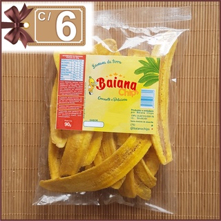 Banana Chips Kit 6 und Crocante, 6x90g, Sabores, Baiana Chips, Corte Rústico, Deliciosa