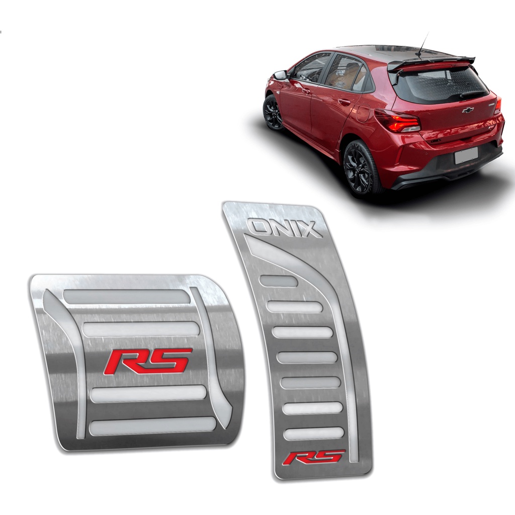 Pedaleira Onix RS 21/.. Automático Aço Inox - Não fura o pedal em Oferta na Shopee