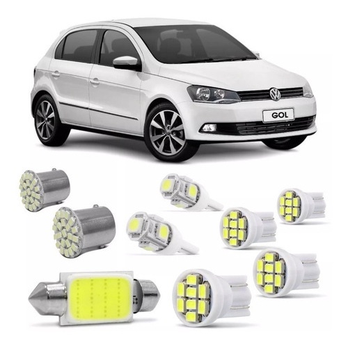 Kit Lampadas Led Gol Voyage G4 G5 G6 Teto Placa Ré Farolete em Oferta na Shopee