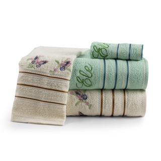 Jogo de Banho 04 Peças Bordado em Oferta na Shopee