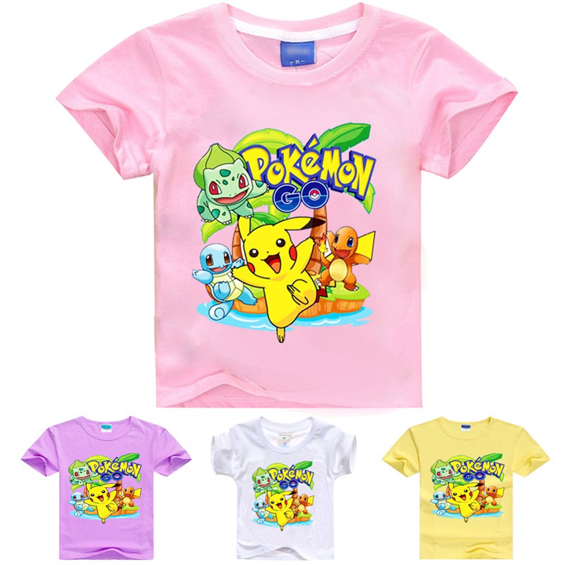 Pokemon Ir Meninas Roupas Criancas Moda Camiseta Bebe Menina Camiseta De Manga Curta Shopee Brasil