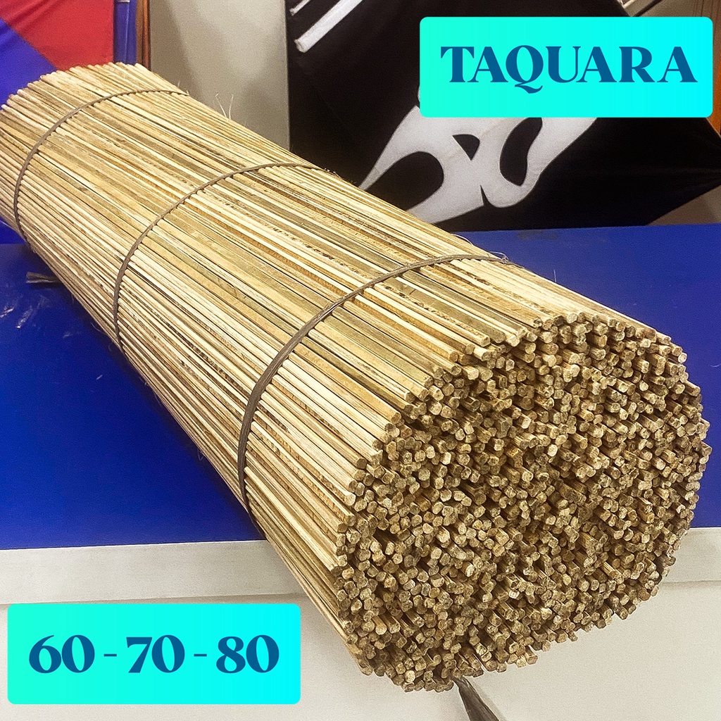 100 Varetas Taquara Bambu para Pipas Grandes sem nó Pacote 60, 70 ou 80cm