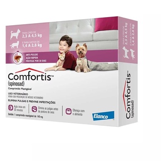 Comfortis Antipulgas Caes E Gatos 140mg C/3 Unidades em Oferta na Shopee
