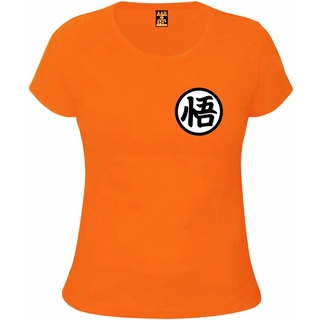 Camiseta Baby Look Laranja Anime Uniforme Goku Dragon Ball Z Feminina