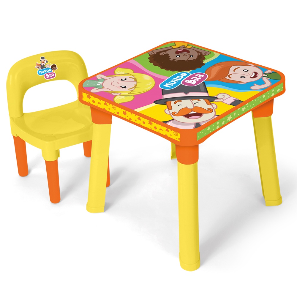 Mesinha Infantil Mundo Bita Com Cadeirinha Mesa Crianca