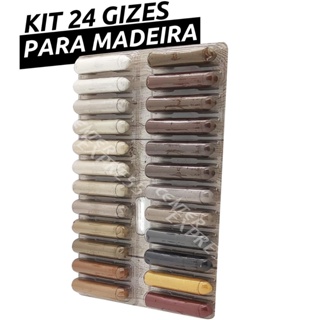 Giz Marceneiro Correção Kit 24 Cores Madeiras Laminados em Oferta na Shopee