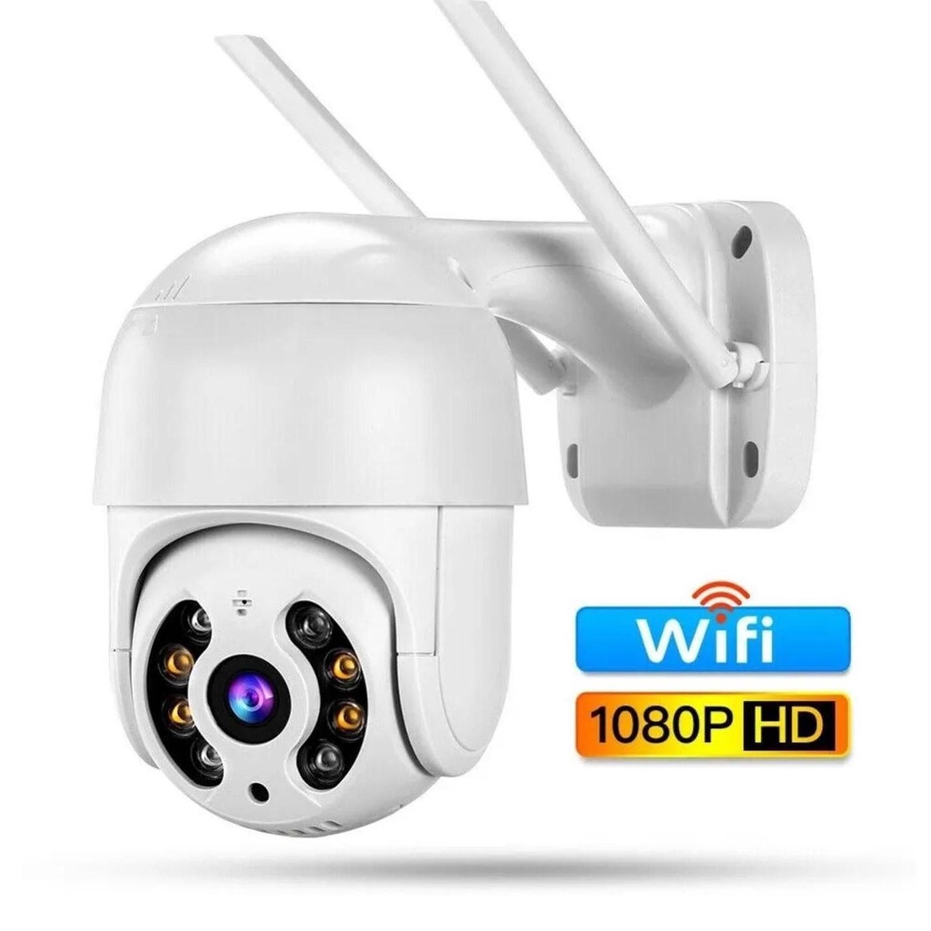 Camera Externa A8 IP Prova D'água Varredura Automática Infravermelho Alarme 320° Wifi 1080p Full Hd A8