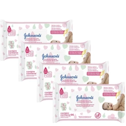 Kit com 4 Johnson's Baby Toalhinhas Extra Cuidado 384 unidades