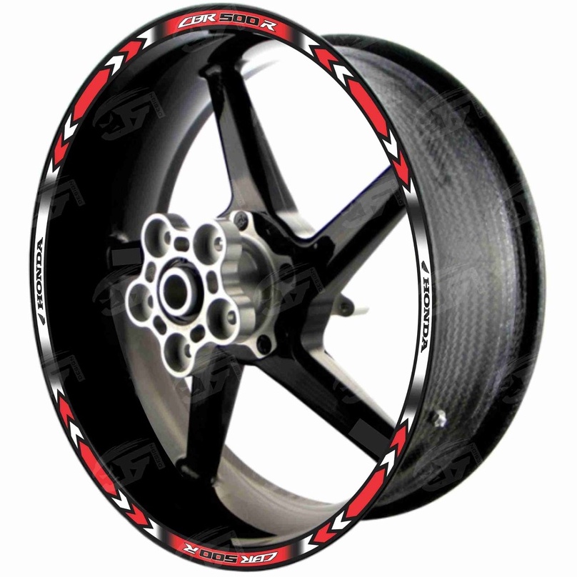 Adesivo Friso Refletivo Roda Moto Honda CBR 500R CBR500R CBR 500 R M01 vermelho