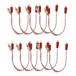 10 Cabo Rca Y 2m1f Stetsom Banhado Ouro Audio Automotivo