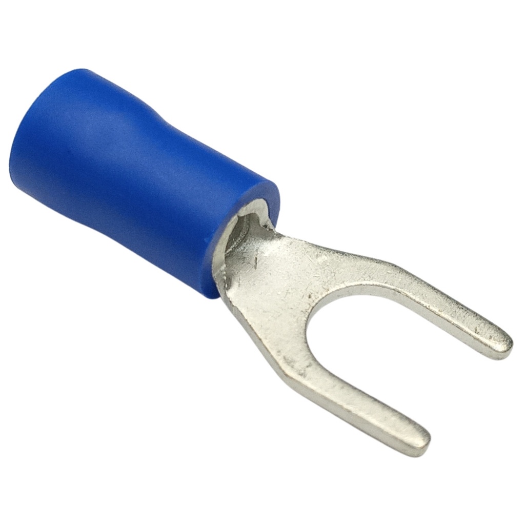 TERMINAL GARFO ISOLADO 1,0 A 2,5MM2 M5 AZUL PCT 10 UNIDADES