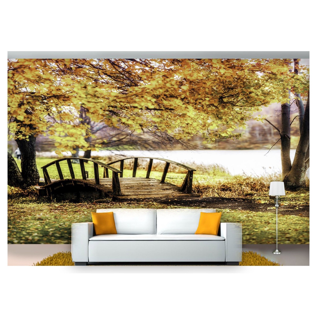 papel de parede Jardim Japonês Ponte Japão 3D 6m² JJP43