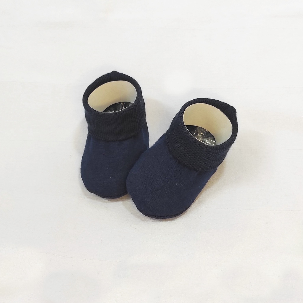 AZUL MARINHO LISO Sapatinho Pantufa para Recém Nascido Bebê 100% Algodão Antialérgico e Macio