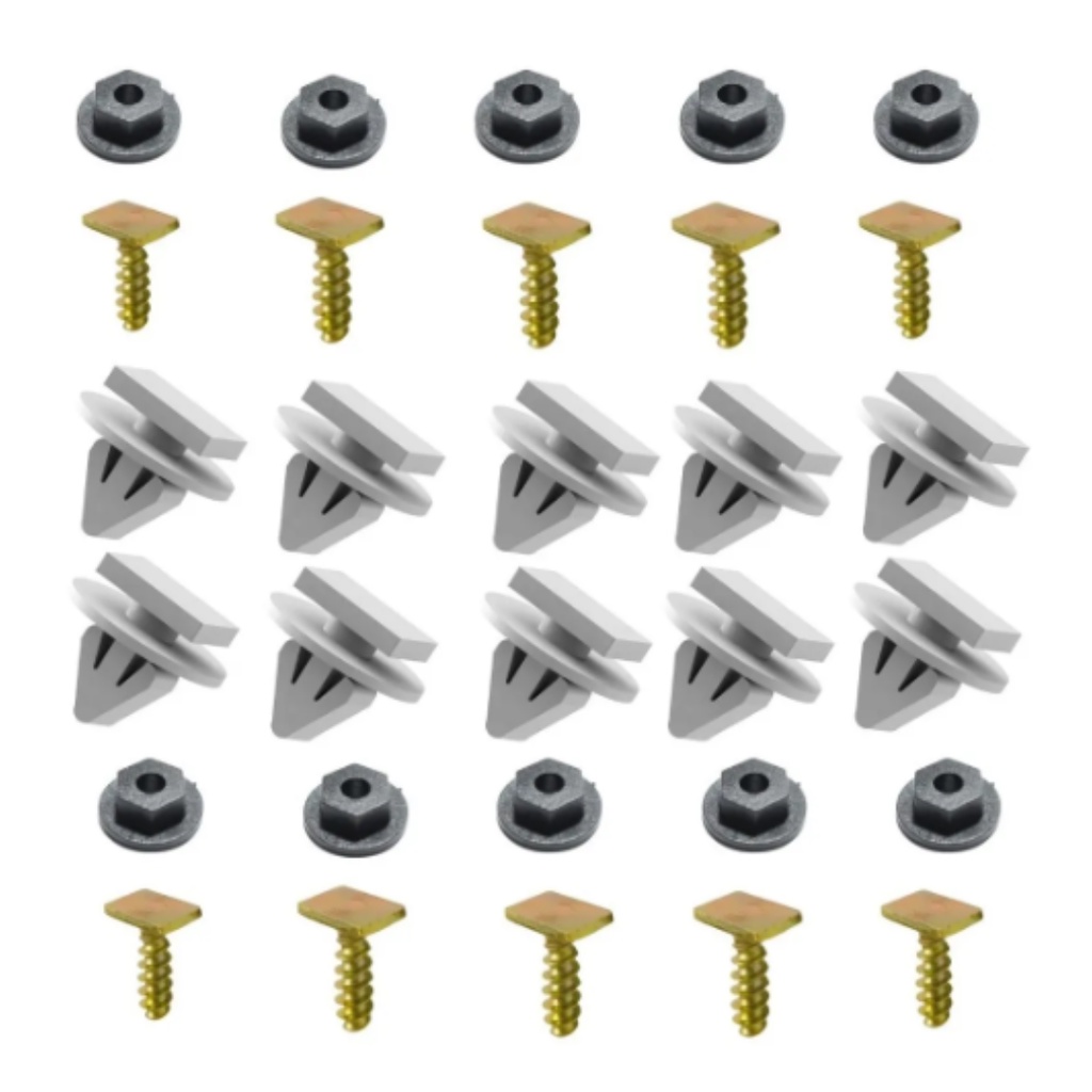 Kit 30 Grampo Parafuso Porca Moldura Paralama Corsa Montana Kit 30 Grampo Parafuso Porca Moldura Paralama Corsa Montana