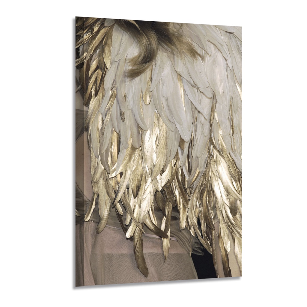 Quadro Decorativo Asa Anjo Dourado Plaquinha Decoração
