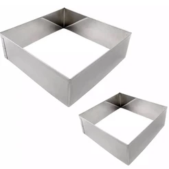 KIT 2 Aros Cortadores Para Brownie / Biscoito / Massas (INOX) - KIT COM 2 PEÇAS