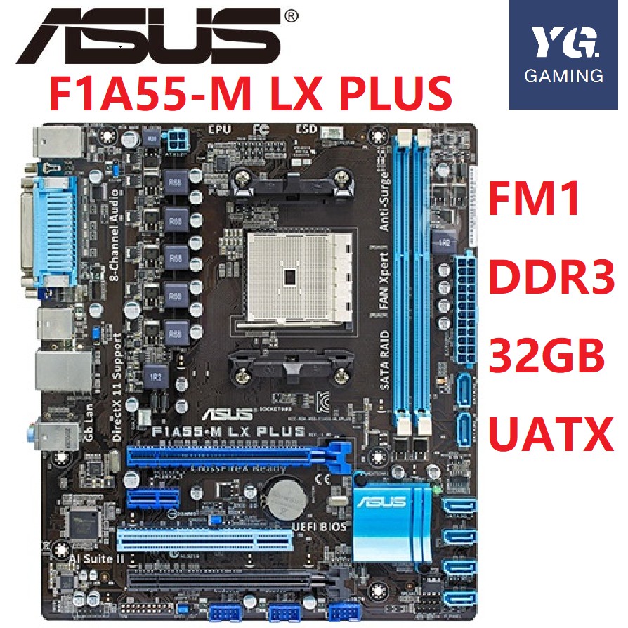 New for AMD A55 Socket FM1 Micro ATX Computer Motherboard DDR3 16GB ...