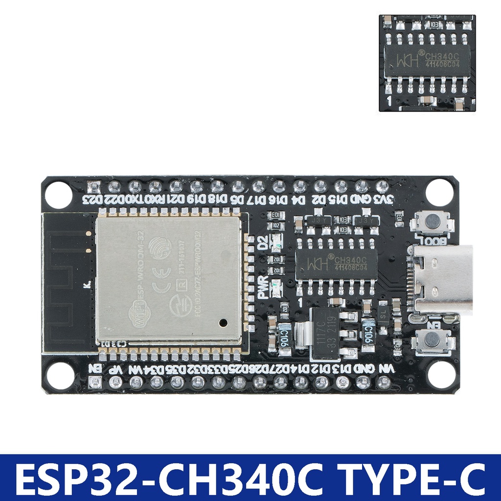 Esp32 Wroom, Wifi Bluetooth Esp 32 30pin Devkit Esp32s Módulo compatível Arduino / Alexa Echo Dot / BlueRetro / USB tipo C