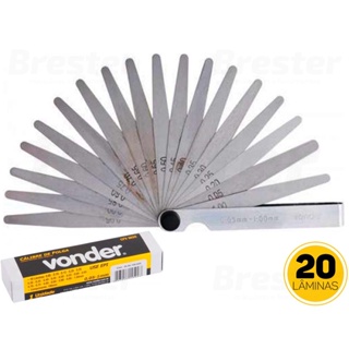 Calibre De Folga Mecânico 20 Lâminas P/ Regulador De Válvulas Vonder 0,05 a 1mm Aço Carbono em Oferta na Shopee