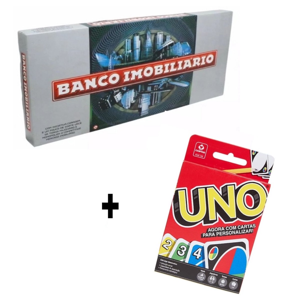Banco Imobiliário Clássico + Jogo Cartas Uno Original Pronta Entrega