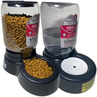 Comedouro Cachorro E Bebedouro Gatos Automático C/ Limitador Para Cães e Gatos 1,5Kg e 3L Ideal Dog